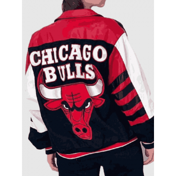 Vintage Chicago Bulls Leather Jacket in Genuine Leather for Men & Women