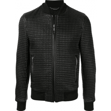 Men Black Bomber Quilted...