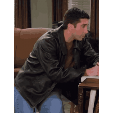 Dr. Ross Geller Friends Black Real Leather Jacket