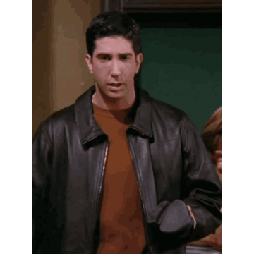 Dr. Ross Geller Friends Black Real Leather Jacket