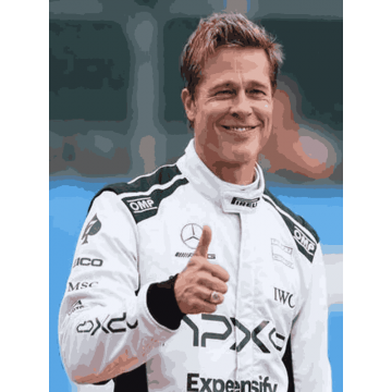 Brad Pitt F1 Racer White and Black Real Leather Jacket