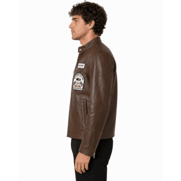 Formula 1 McLaren Leather Jacket in Premium Brown Real Leather