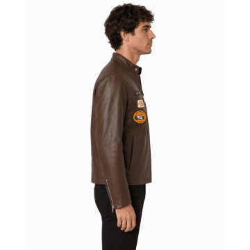 Formula 1 McLaren Leather Jacket in Premium Brown Real Leather