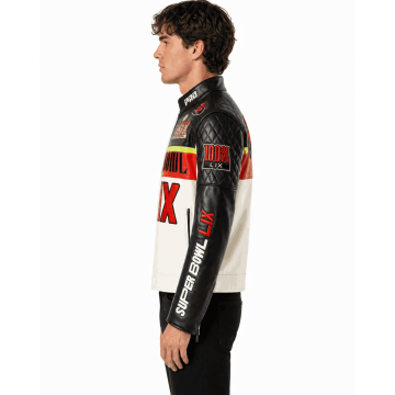 Super Bowl LIX Moto NFL Leather Jacket in Premium Real Leather