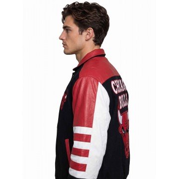 Vintage Chicago Bulls Leather Jacket in Genuine Leather for Men & Women