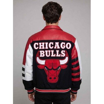 Vintage Chicago Bulls Leather Jacket in Genuine Leather for Men & Women