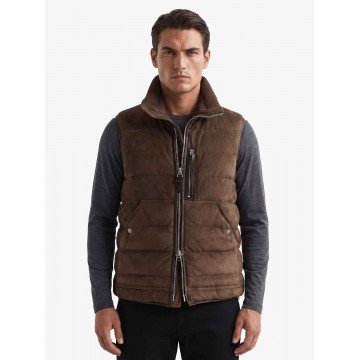 Men Brown Suede Leather...