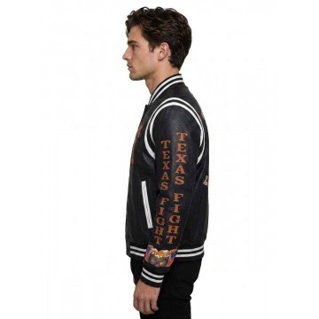 Texas Longhorns Black Leather Jacket
