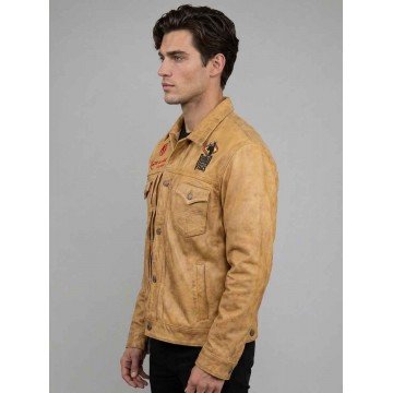 Rodeo Vegas Brown Leather Jacket for Men in Premium Real Leather