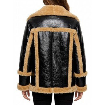 Ted Lasso Flo Sassy Collins Shearling Leather Jacket for Women