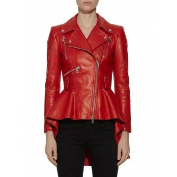 Women's Biker Style Peplum...