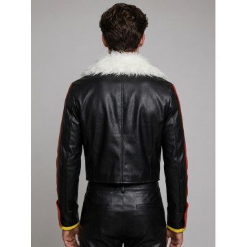 Shadow The Hedgehog Black Real Leather Costume Jacket