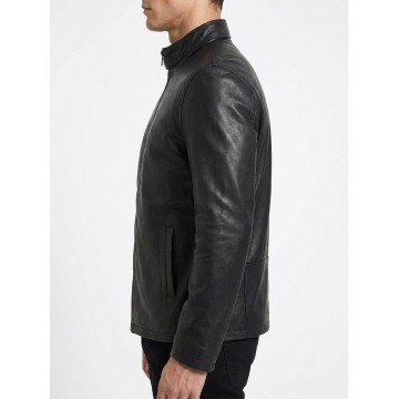 Dr. Ross Geller Friends Black Real Leather Jacket