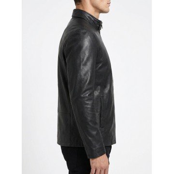 Dr. Ross Geller Friends Black Real Leather Jacket