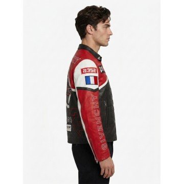 Givenchy Racing Red and Black Real Leather Jacket