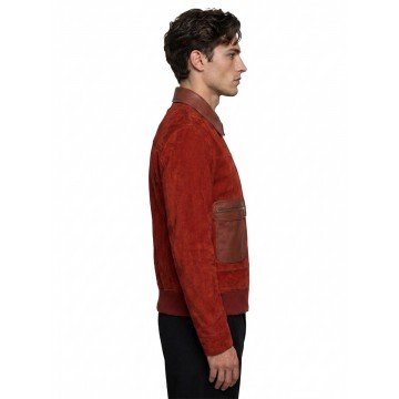 Joe Burrow Maroon Suede Leather Jacket for Classic Style