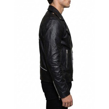 John Travolta Grease T-Birds Black Real Leather Jacket John Travolta Grease T-Birds Black Real Leather Jacket