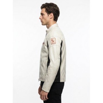 Travis Scott El Clasico Black and White Leather Jacket