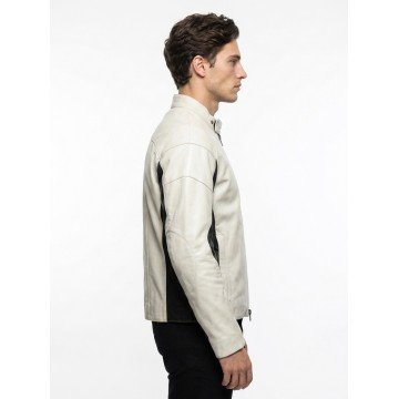 Travis Scott El Clasico Black and White Leather Jacket