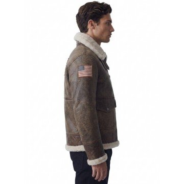 Olympics 2026 Team USA Brown Leather Flight Jacket