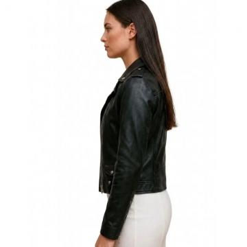 Skeleton Til Death Black Biker Leather Jacket for Halloween