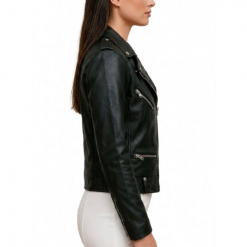 Skeleton Til Death Black Biker Leather Jacket for Halloween