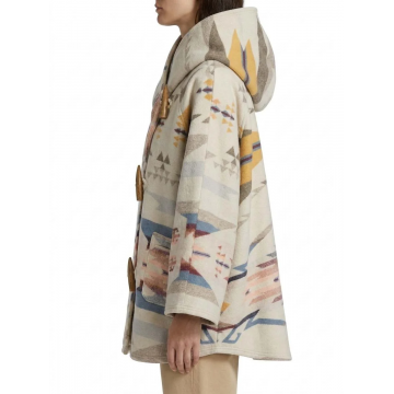 White Sands Wool Cloak Jacket Hooded Winter Poncho