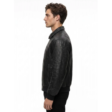 Spider-Man Black Web Faux Leather Jacket Unisex Cosplay Style