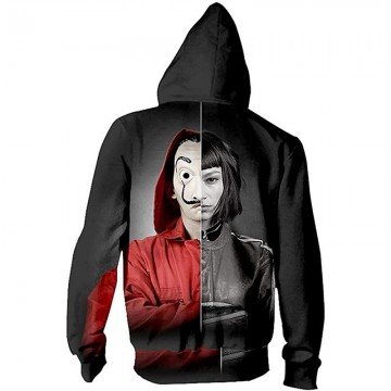 Money Heist La Casa De Papel Tokyo Professor Hooded Sweatshirt Jacket Money Heist La Casa De Papel Tokyo Professor Hooded Sweatshirt Jacket