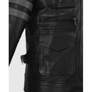 Resident Evil 6 Leon Kennedy Black Leather Jacket