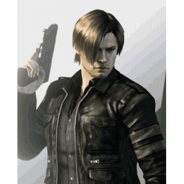 Resident Evil 6 Leon Kennedy Real Leather Jacket Black