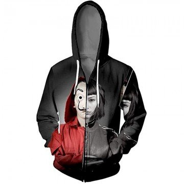 Money Heist La Casa De Papel Tokyo Professor Hooded Sweatshirt Jacket Money Heist La Casa De Papel Tokyo Professor Hooded Sweatshirt Jacket