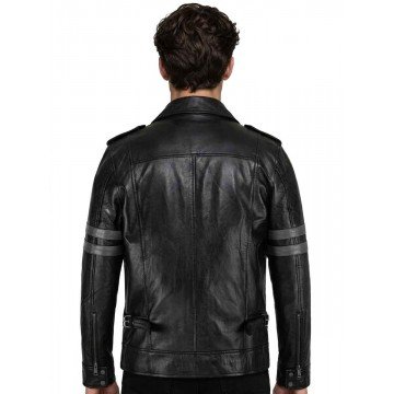 Resident Evil 6 Leon Kennedy Real Leather Jacket Black