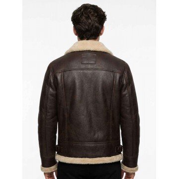 Leon Kennedy Resident Evil 4 Brown Shearling Leather Jacket