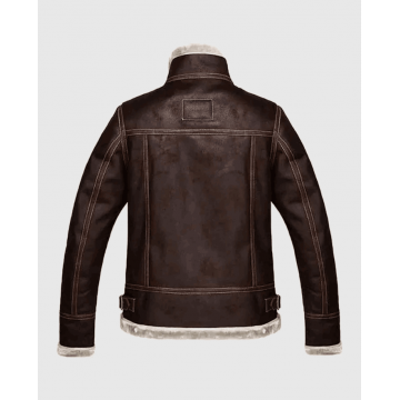 Leon Kennedy Resident Evil 4 Brown Shearling Leather Jacket