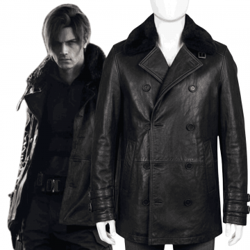 Leon S. Kennedy RE9 Requiem Black Leather Cosplay Jacket