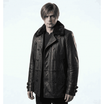 Leon S. Kennedy RE9 Requiem Black Faux Leather Cosplay Jacket