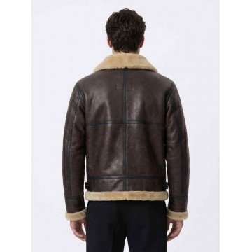 Men's Brown Shearling Leather B3 Bomber Winter Jacket Men's Brown Shearling Leather B3 Bomber Winter Jacket
