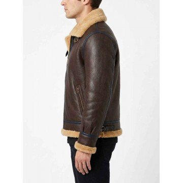 Men's Brown Shearling Leather B3 Bomber Winter Jacket Men's Brown Shearling Leather B3 Bomber Winter Jacket