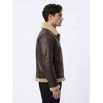 Men's Brown Shearling Leather B3 Bomber Winter Jacket Men's Brown Shearling Leather B3 Bomber Winter Jacket