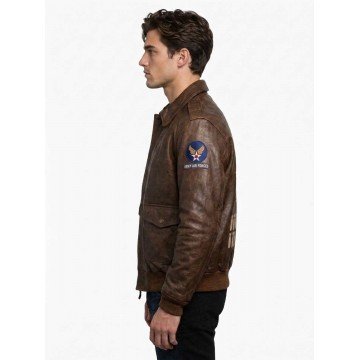 Chris Redfield Resident Evil Brown Faux Leather Flight Jacket