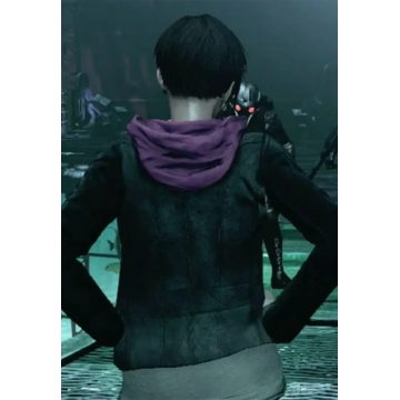 Moira Burton Resident Evil Revelations 2 Black Leather Hooded Jacket