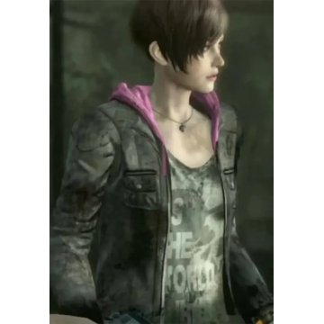 Moira Burton Resident Evil Revelations 2 Black Leather Hooded Jacket