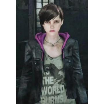 Moira Burton Resident Evil Revelations 2 Black Leather Hooded Jacket