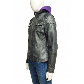 Moira Burton Resident Evil Revelations 2 Black Leather Hooded Jacket