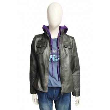 Moira Burton Resident Evil Revelations 2 Black Leather Hooded Jacket