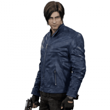 Resident Evil Death Island Leon Kennedy Blue Faux Leather Jacket Resident Evil Death Island Leon Kennedy Blue Faux Leather Jacket