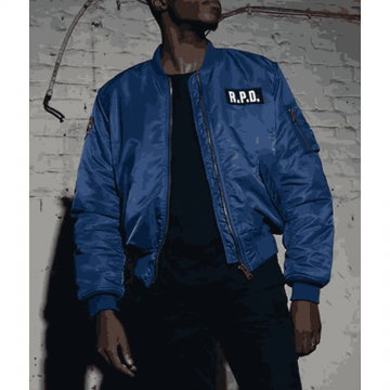 Resident Evil 2 RPD MA-1 Blue Flight Bomber Jacket