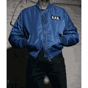 Resident Evil 2 RPD MA-1 Blue Flight Bomber Jacket