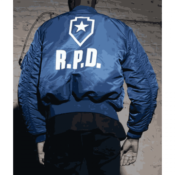 Resident Evil 2 RPD MA-1 Blue Flight Bomber Jacket